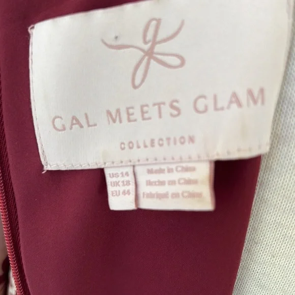 GAL MEETS GLAM Size 14 Maroon combo Liza Carly dress